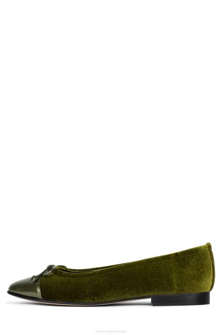 Jeffrey Campbell arabesk NDHB193 ballerina's groene fluwelen combi vrouwen