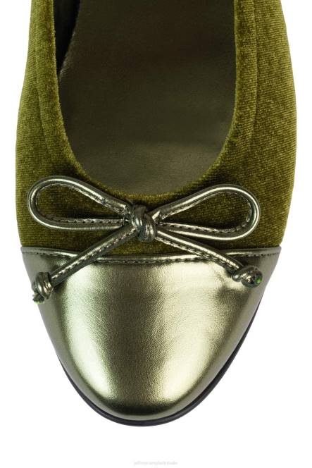 Jeffrey Campbell arabesk NDHB193 ballerina's groene fluwelen combi vrouwen