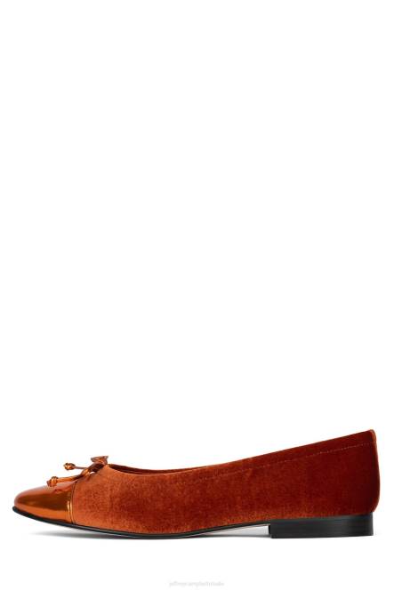 Jeffrey Campbell arabesk NDHB194 ballerina's oranje fluwelen combi vrouwen