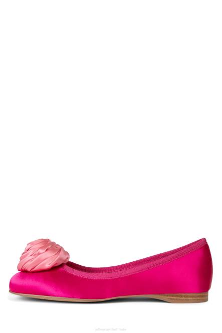 Jeffrey Campbell rozet NDHB205 ballerina's roze satijnen combo vrouwen