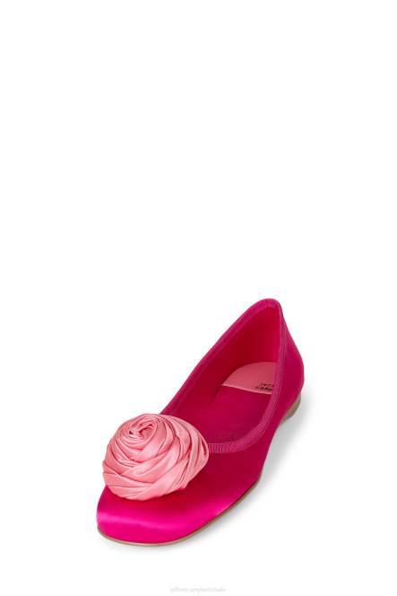 Jeffrey Campbell rozet NDHB205 ballerina's roze satijnen combo vrouwen