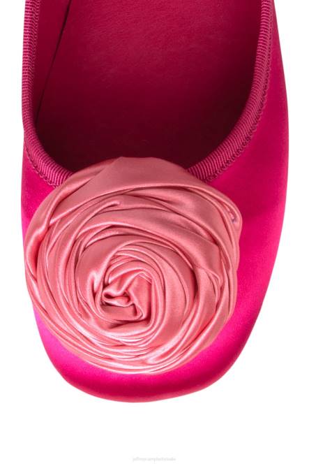 Jeffrey Campbell rozet NDHB205 ballerina's roze satijnen combo vrouwen