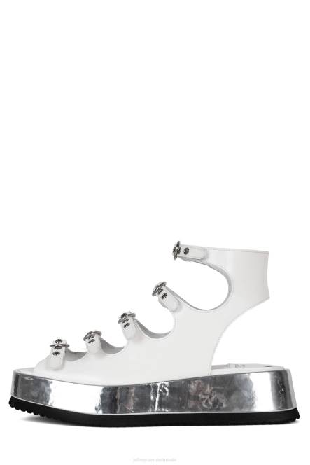 Jeffrey Campbell infrarood NDHB222 sandalen witte doos zilver vrouwen