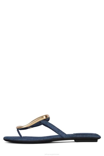 Jeffrey Campbell linques-2 NDHB1749 sandalen blauw denim goud vrouwen