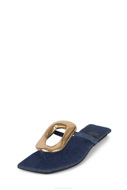 Jeffrey Campbell linques-2 NDHB1749 sandalen blauw denim goud vrouwen