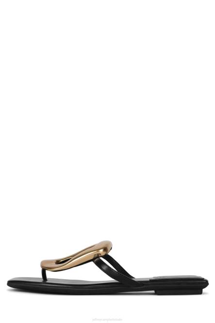 Jeffrey Campbell linques-2 NDHB1750 sandalen zwart goud vrouwen