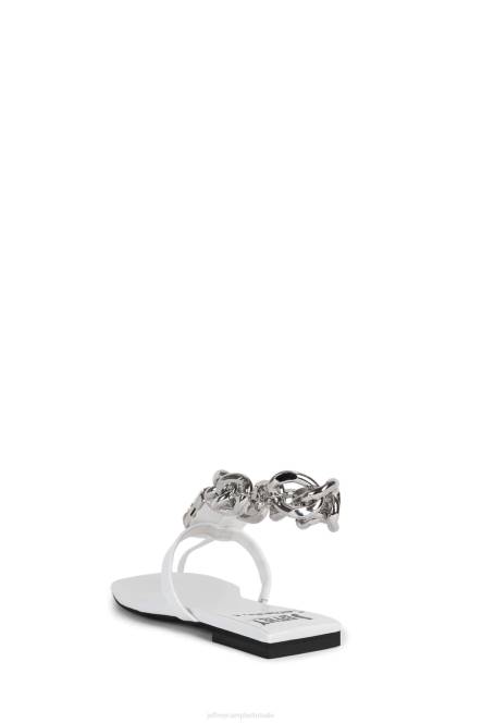 Jeffrey Campbell ring-op-het NDHB1742 sandalen wit lakzilver vrouwen