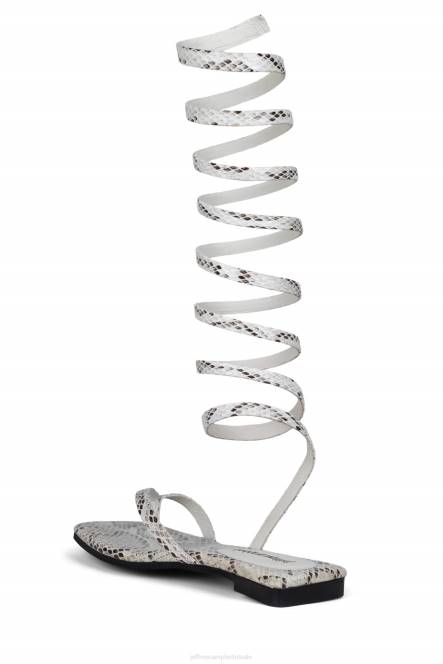 Jeffrey Campbell stiekem NDHB1761 sandalen natuurlijke slangencombinatie vrouwen