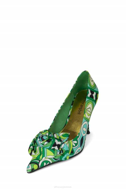 Jeffrey Campbell De Bloem NDHB1346 hakken pomp groene multi vrouwen