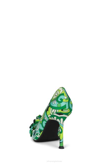 Jeffrey Campbell De Bloem NDHB1346 hakken pomp groene multi vrouwen