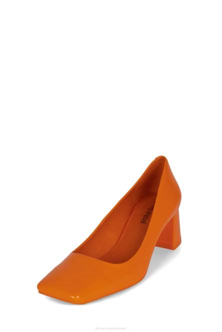 Jeffrey Campbell eileen NDHB1325 hakken pomp oranje patent vrouwen