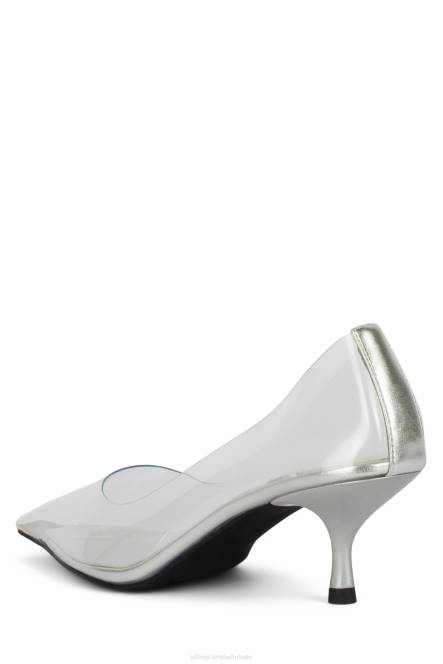 Jeffrey Campbell magnifiek NDHB1351 hakken pomp helder zilver vrouwen