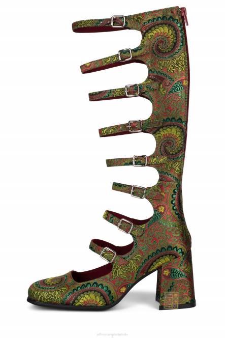 Jeffrey Campbell meneer NDHB1328 hakken pomp groen paisley vrouwen