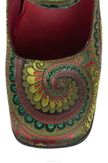 Jeffrey Campbell meneer NDHB1328 hakken pomp groen paisley vrouwen