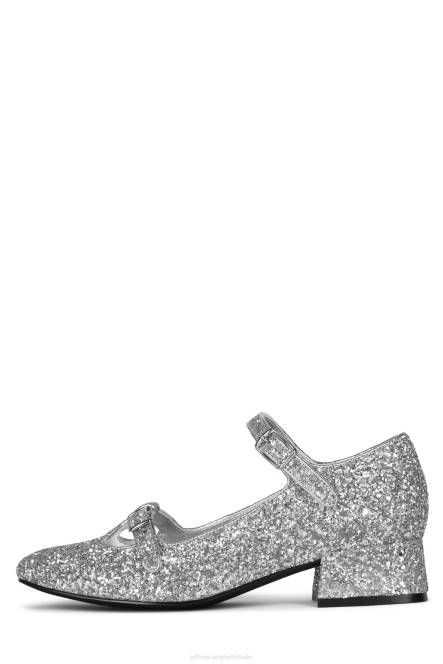 Jeffrey Campbell muzikaal NDHB1398 hakken pomp zilveren glitters vrouwen