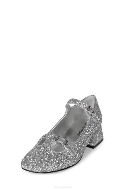 Jeffrey Campbell muzikaal NDHB1398 hakken pomp zilveren glitters vrouwen