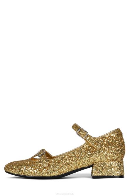 Jeffrey Campbell muzikaal NDHB1399 hakken pomp gouden glitters vrouwen