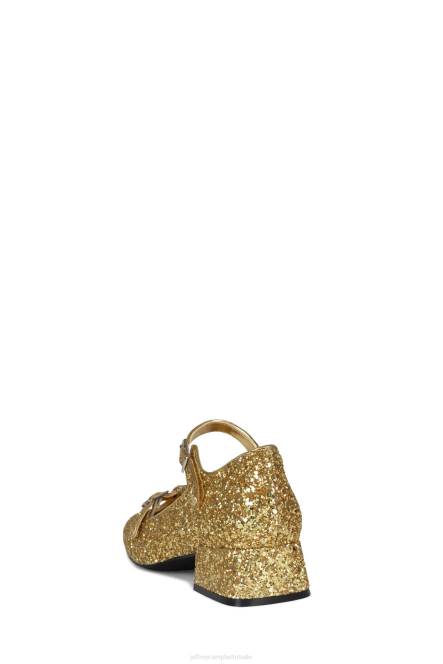 Jeffrey Campbell muzikaal NDHB1399 hakken pomp gouden glitters vrouwen