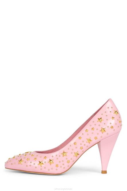 Jeffrey Campbell sterrenkijken NDHB1374 hakken pomp roze patent goud vrouwen