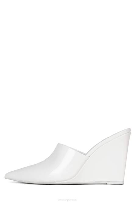 Jeffrey Campbell coletta NDHB1653 muilezel met hakken wit patent vrouwen