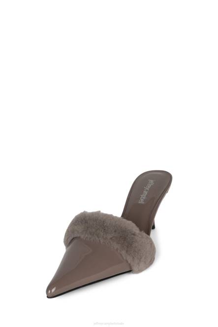 Jeffrey Campbell smaakvol NDHB1702 muilezel met hakken taupe lakcombinatie vrouwen