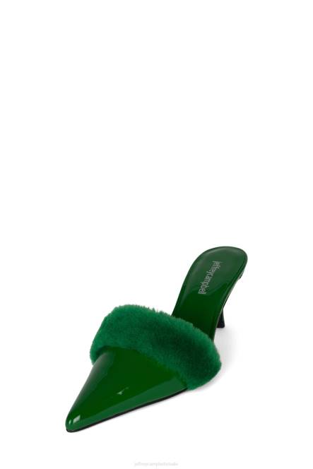 Jeffrey Campbell smaakvol NDHB1703 muilezel met hakken groene patentcombinatie vrouwen