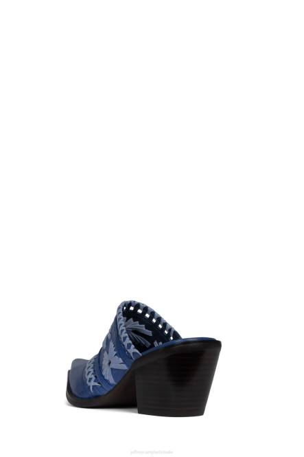 Jeffrey Campbell weeft NDHB1728 muilezel met hakken blauwe combi vrouwen