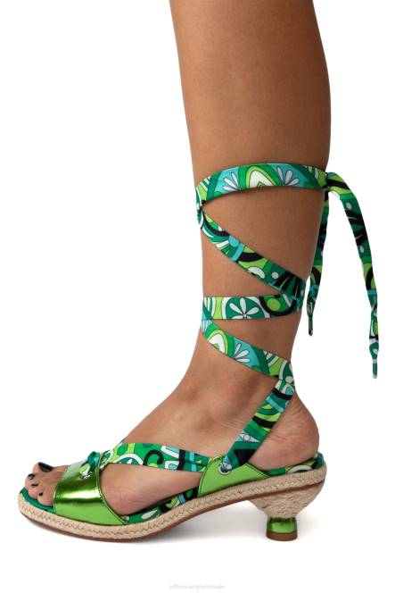 Jeffrey Campbell Galapagos NDHB1426 sandaal met hak groen metallic multi vrouwen