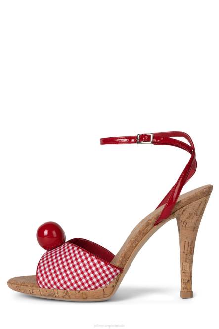 Jeffrey Campbell POM Pom NDHB1446 sandaal met hak rode plaid vrouwen