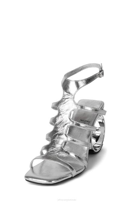 Jeffrey Campbell cirkels NDHB230 sandaal met hak zilver metallic vrouwen