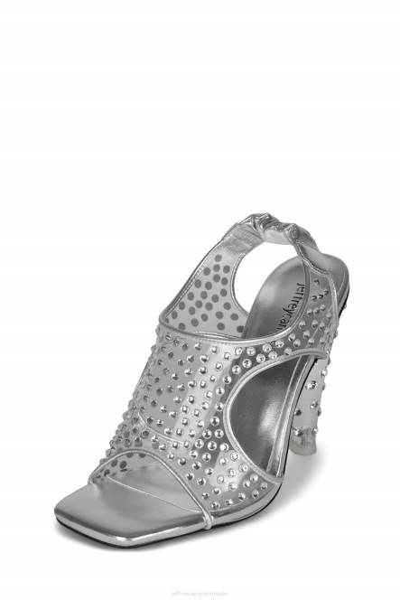 Jeffrey Campbell genevieve NDHB1600 sandaal met hak zilver helder vrouwen