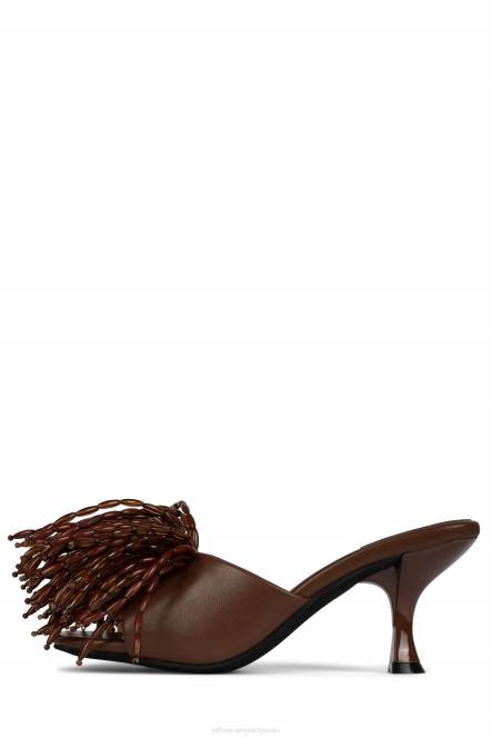 Jeffrey Campbell meneer-big-pom NDHB1610 sandaal met hak bruin vrouwen