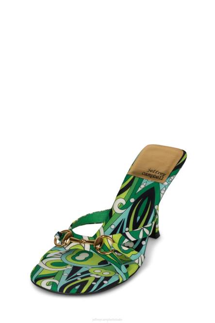 Jeffrey Campbell scharnierend NDHB1472 sandaal met hak groene multi vrouwen