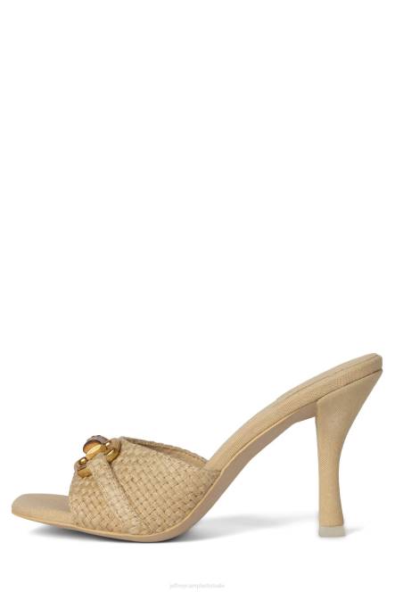 Jeffrey Campbell schiereiland NDHB1448 sandaal met hak beige geweven brons vrouwen