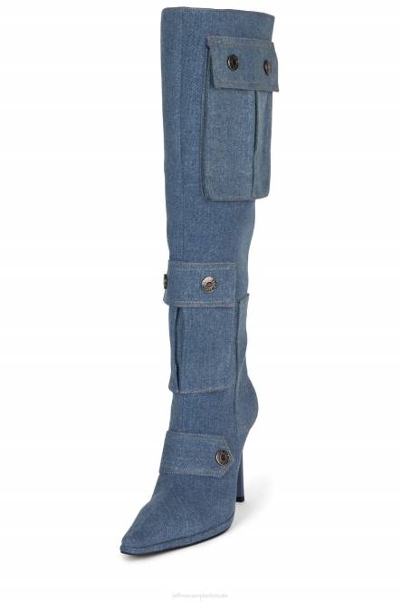 Jeffrey Campbell gepot NDHB286 de denim-reboot blauw spijkerstof vrouwen