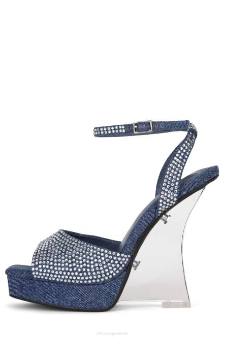 Jeffrey Campbell minima NDHB264 de denim-reboot blauw denim zilver vrouwen