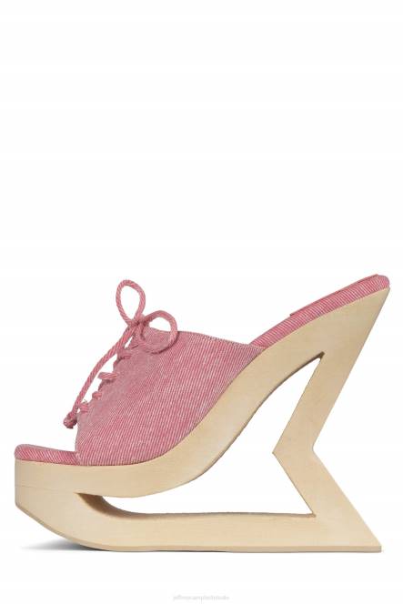 Jeffrey Campbell trapezium NDHB278 de denim-reboot roze denim vrouwen