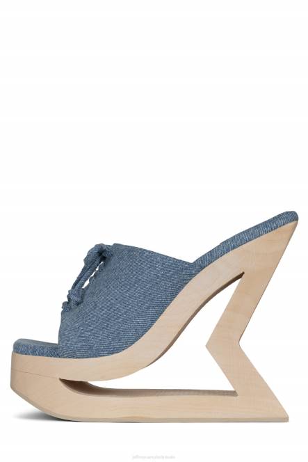 Jeffrey Campbell trapezium NDHB279 de denim-reboot blauw spijkerstof vrouwen