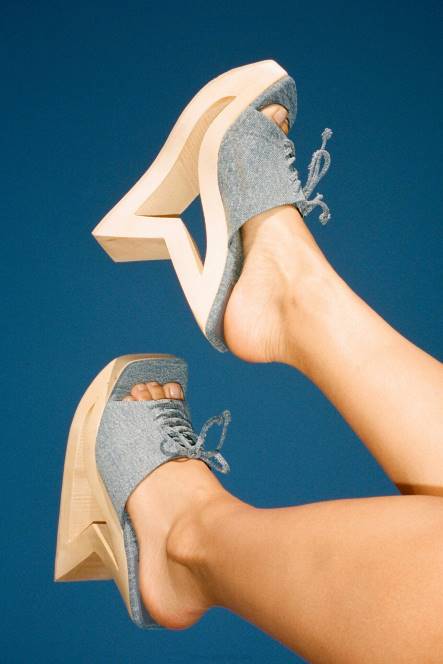 Jeffrey Campbell trapezium NDHB279 de denim-reboot blauw spijkerstof vrouwen