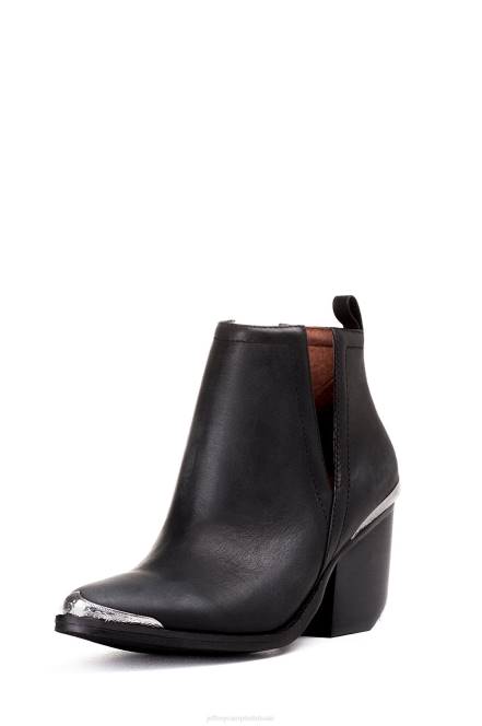 Jeffrey Campbell Cromwell NDHB375 enkel laarzen zwart bedroefd vrouwen