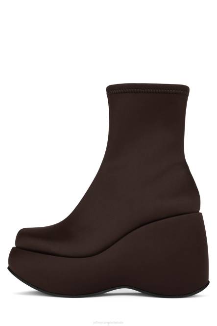 Jeffrey Campbell alita-lo2 NDHB627 enkel laarzen donkerbruin neopreen vrouwen