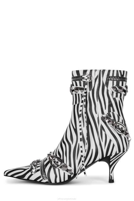 Jeffrey Campbell alt-rock NDHB304 enkel laarzen zwart witte zebra vrouwen