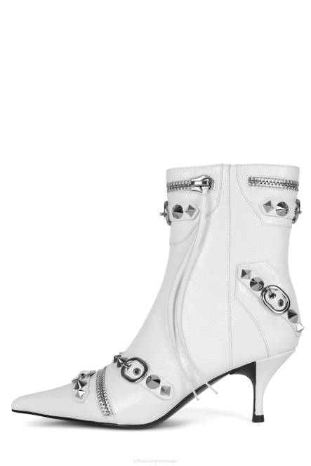 Jeffrey Campbell alt-rock NDHB305 enkel laarzen wit zilver vrouwen