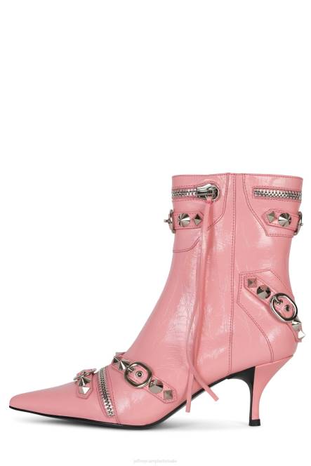 Jeffrey Campbell alt-rock NDHB307 enkel laarzen roze gekreukt zilver vrouwen