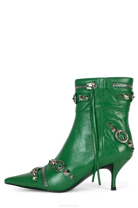 Jeffrey Campbell alt-rock NDHB308 enkel laarzen groen zilver vrouwen