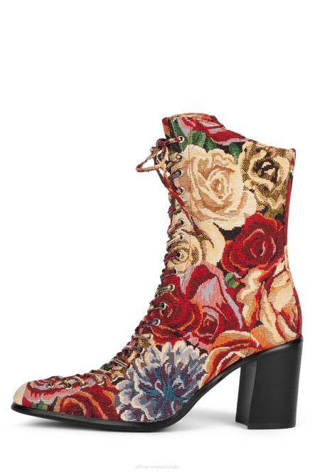 Jeffrey Campbell archille NDHB429 enkel laarzen rode bloemen vrouwen