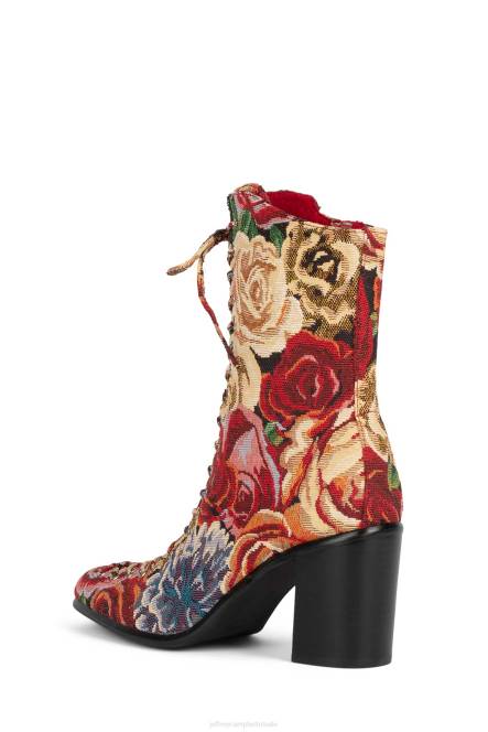 Jeffrey Campbell archille NDHB429 enkel laarzen rode bloemen vrouwen