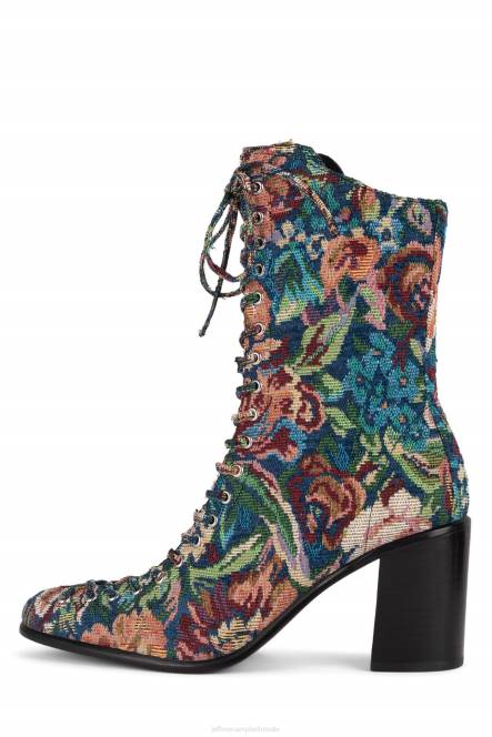 Jeffrey Campbell archille NDHB431 enkel laarzen groenblauw bloementapijt vrouwen