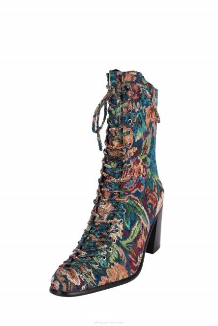 Jeffrey Campbell archille NDHB431 enkel laarzen groenblauw bloementapijt vrouwen