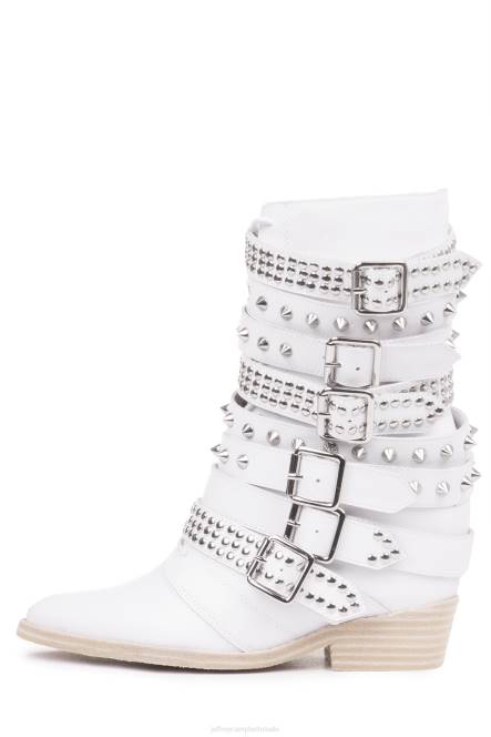 Jeffrey Campbell draco-stud NDHB662 enkel laarzen wit zilver vrouwen